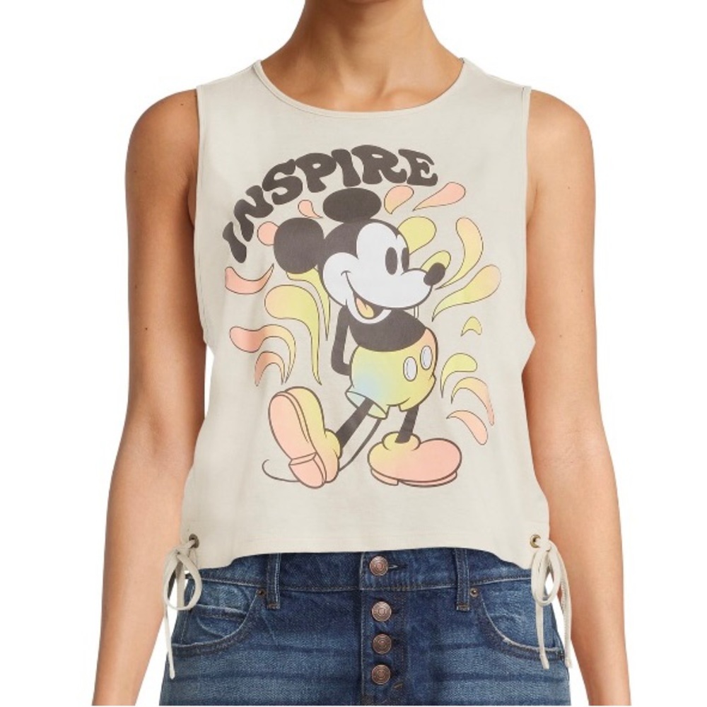 Disney Inspire Mickey Mouse Side tie Sleeveless Knit Tank Top Junior Size XXL/19
